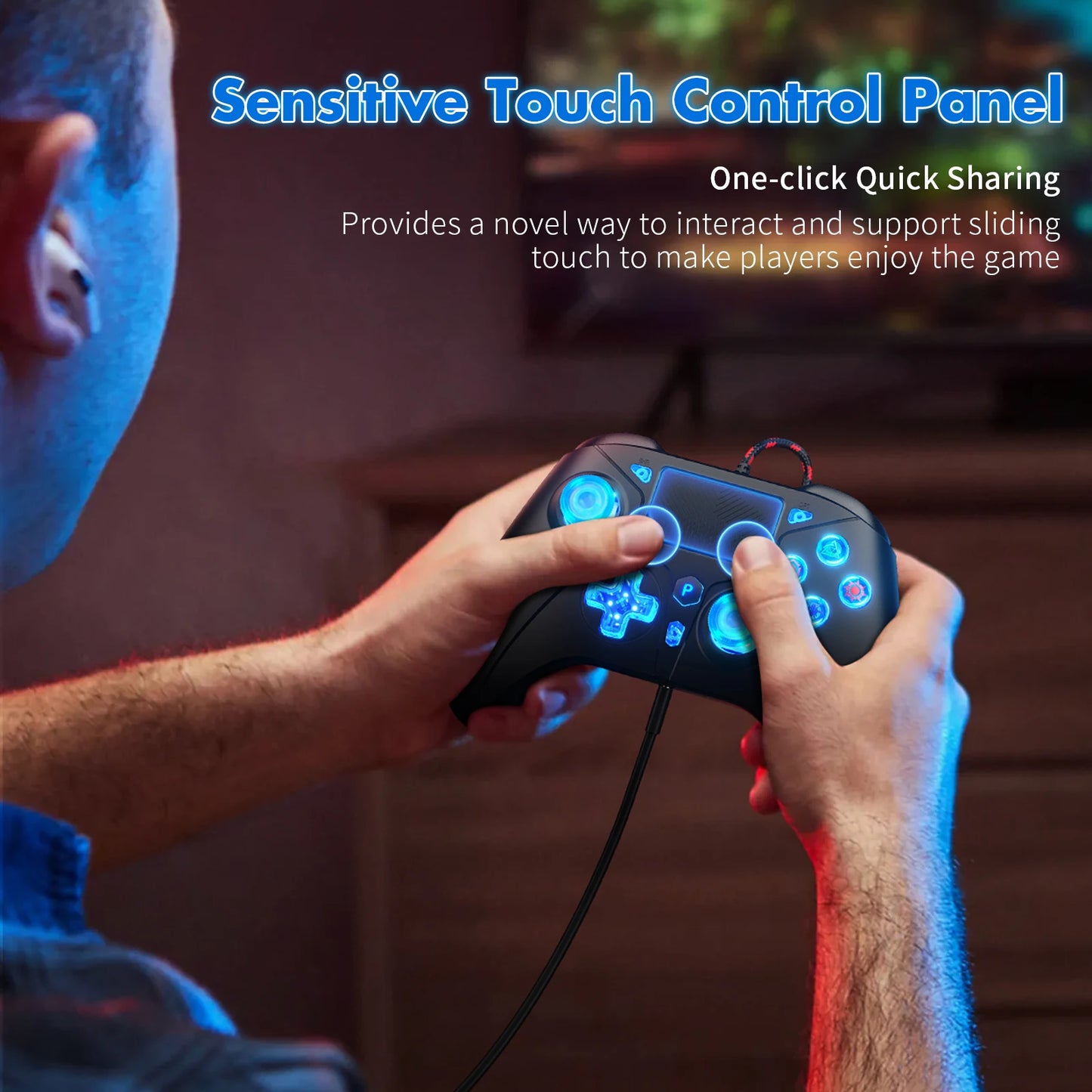 Playstation 5 Controller For Ps5 Ps4 Consolas , Compatible With Ps5/Ps4 / Pc, 6-Axis Gyro Dual Vibrate Hall Effect RGB Gamepads