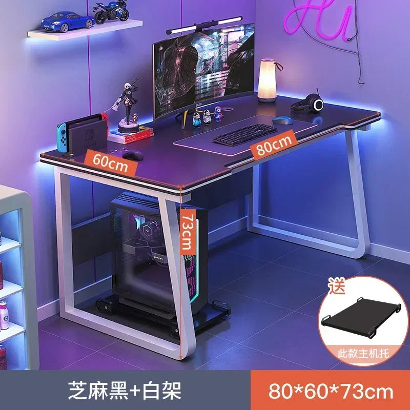 AOLIVIYA 80/100cm Desktop Computer Table Bedroom Simple E-sports Table Refueling Study Black Gaming Desk 39.37inch