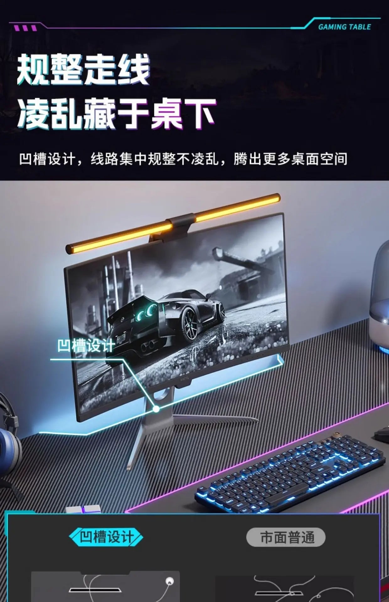 AOLIVIYA Gaming Desk Foldable Design For Home Office Study And Bedroom Simple Setup A3