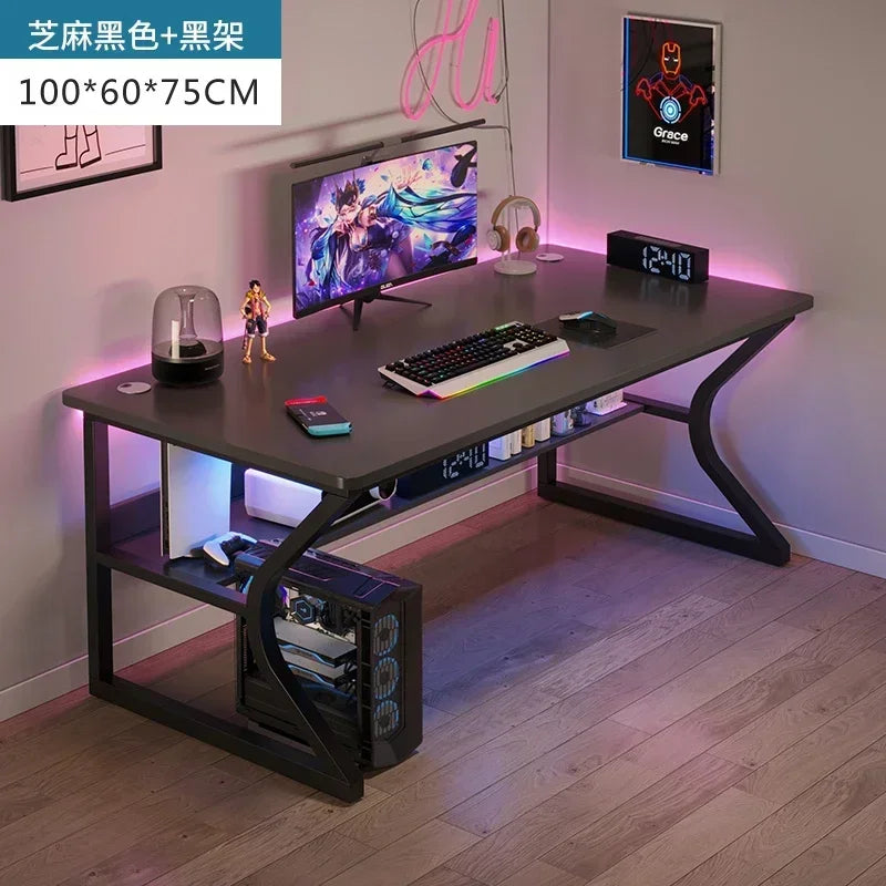 Simple Desktop Computer Desks Home Bedroom Workbench Gaming Tables Office Furniture Student Study Writing Desk and Chair Set E