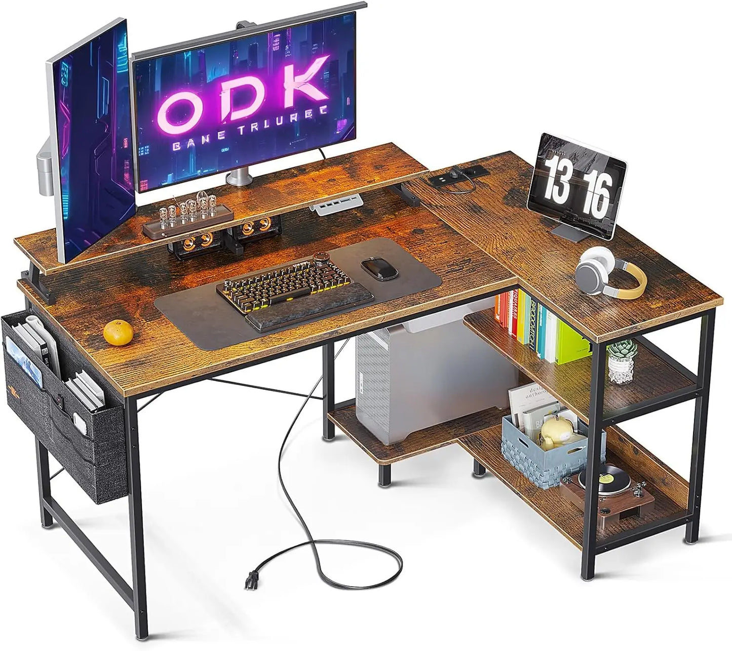 Bureau d'Angle ODK Réversible - L'Espace de Travail Complet et Organisé