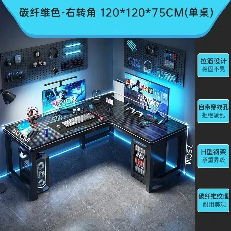 Home Office Furniture Desktop E-sports Table European Double Corner Computer Desks Bedroom Workbench Internet Cafe Gaming Desk