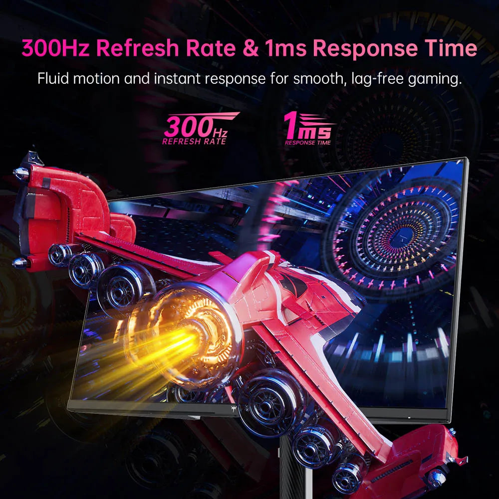 KTC H27E6 27 inch Gaming Monitor, 2560*1440 QHD Fast IPS Screen, 300Hz 240Hz Refresh Rate, HDR 400, 1ms Response Time, 144% sRGB