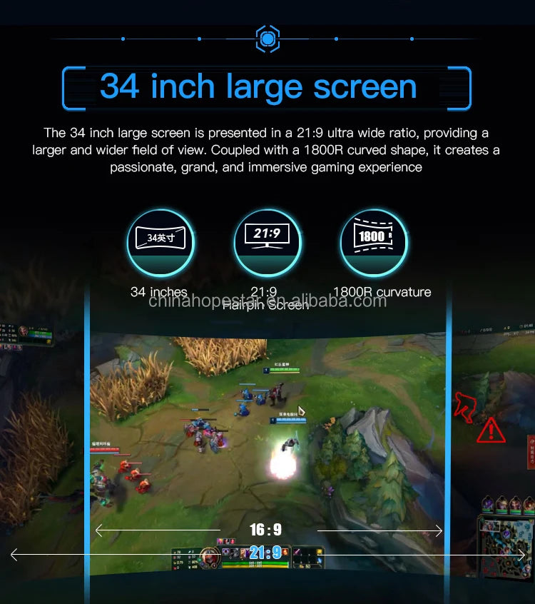TJXL-Pretty Design Anti Blue Light 38.5inch Curved Screen Gaming 16:9 38 Inch Curve Gaming Monitor