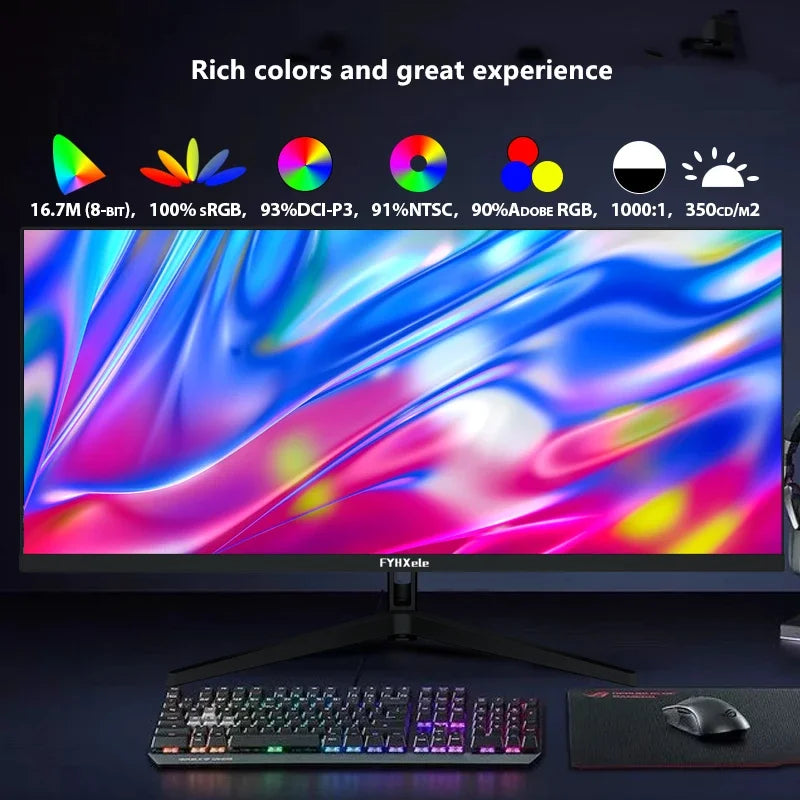 FYHXele 29 Inch Monitor 120Hz/200HZ Wide Display 21:9 IPS WFHD Desktop LED Gaming Computer Screen With G-Sync DP/2560*1080