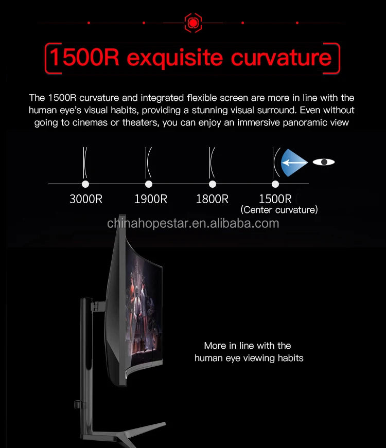 TJXL-34 Inch Curved Monitor 144HZ Computer Screen PC Monitor 4K Gaming Monitors