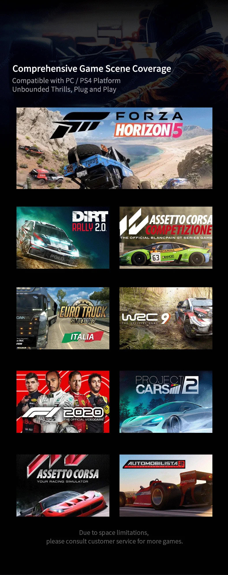 Volant de Course PXN V99 avec Retour de Force 3.2Nm + Pédales & Shifter – PC, PS4, Xbox One, Xbox Series X/S