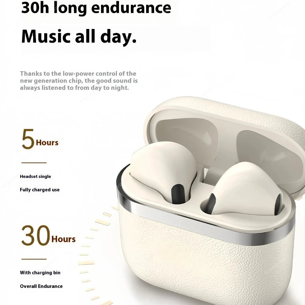 Semi-in-Ear Headphones True Wireless Bluetooth 5.4 Earphones TWS Bluetooth Earbuds with 32H Battery Life for Phone Pad