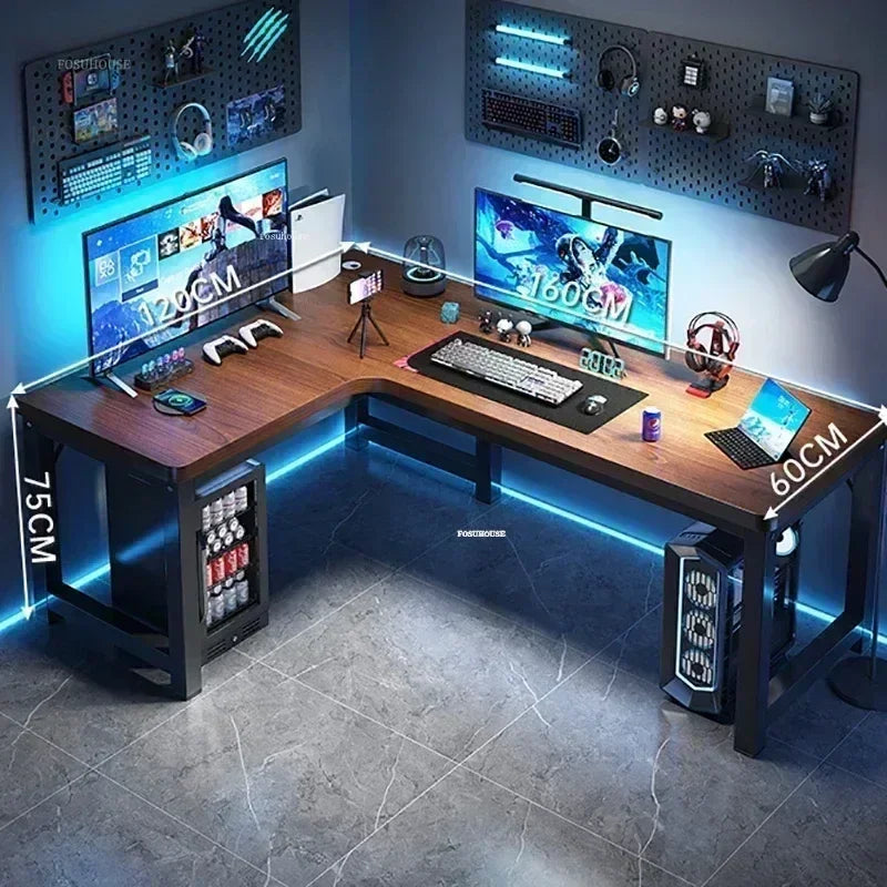Home Office Furniture Desktop E-sports Table European Double Corner Computer Desks Bedroom Workbench Internet Cafe Gaming Desk
