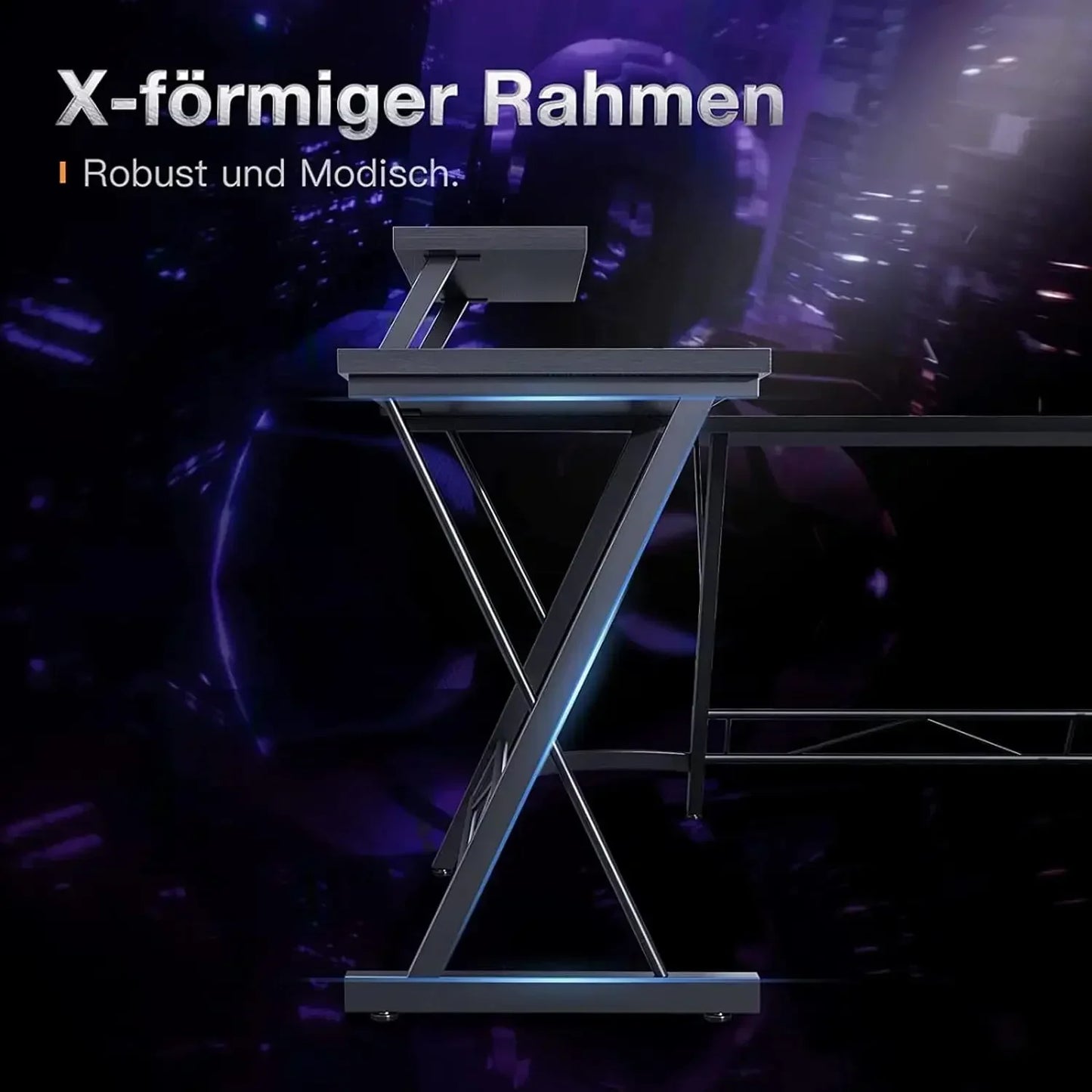 Zeitlich begrenzter Rabatt--ODK Gaming Tisch, Gaming Schreibtisch Eckschreibtisch für Gamer, Schreibtisch L Form