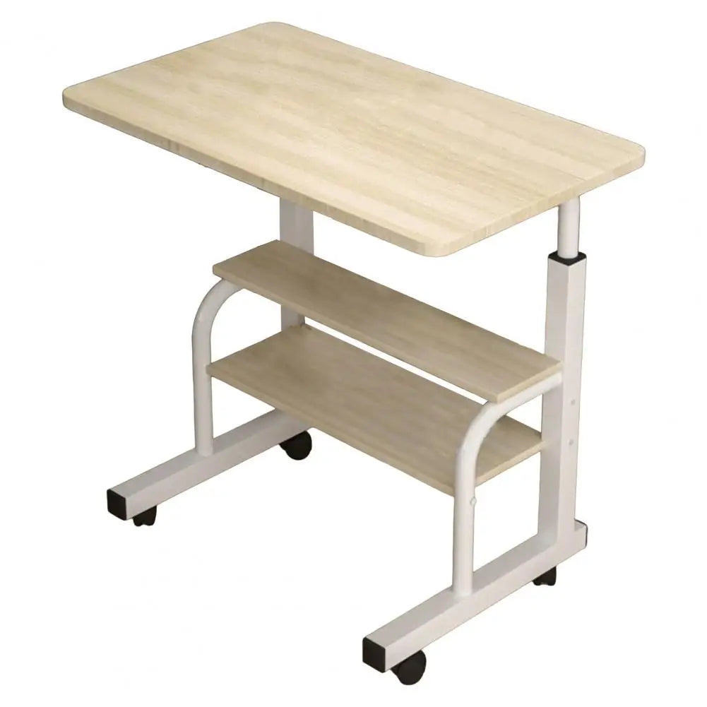 Height Adjustable Computer Desk Spacious Desktop with Casters Easy Movement Laptop Desk Table Office Supplies