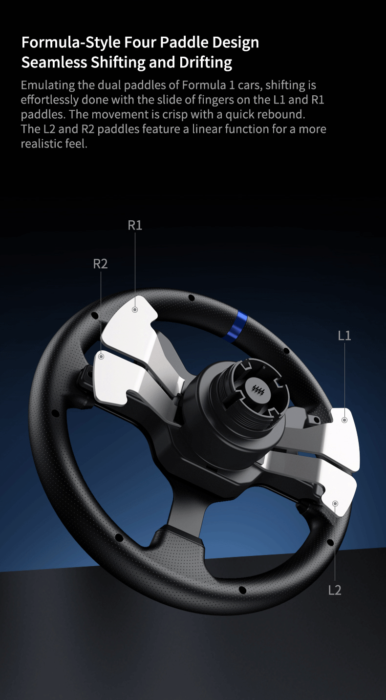 Volant de Course PXN V99 avec Retour de Force 3.2Nm + Pédales & Shifter – PC, PS4, Xbox One, Xbox Series X/S