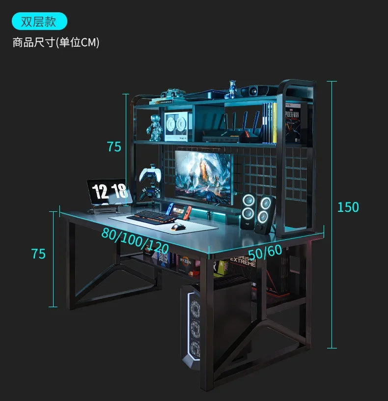 FGHGF Computer Desk and Integrated Library - The Complete Pack for your Workspace