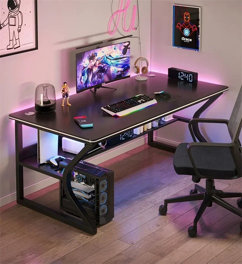 Simple Desktop Computer Desks Home Bedroom Workbench Gaming Tables Office Furniture Student Study Writing Desk and Chair Set E