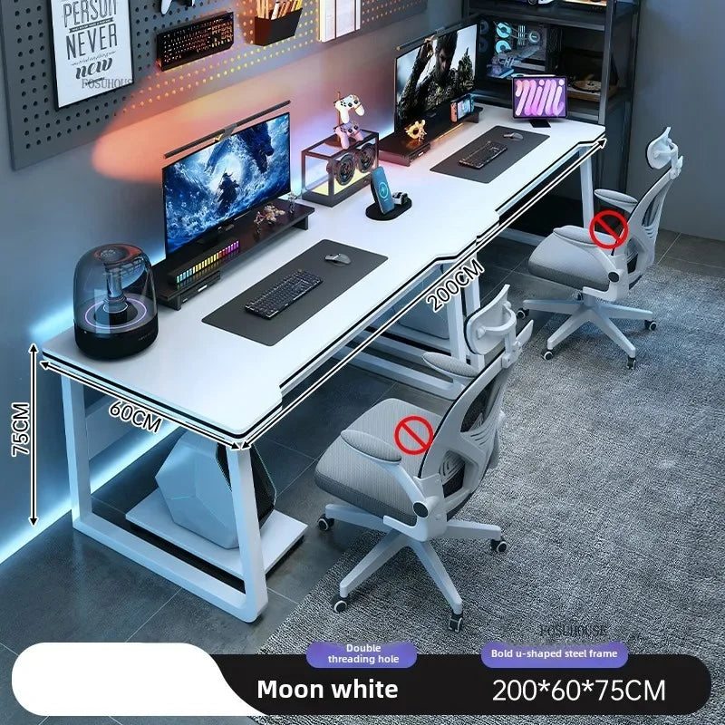 Modern Double Computer Desks Home Desktop E-sports Gaming Table Bedroom Simple Desk Student Study Tables Office Furniture EE