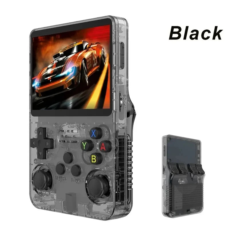 Consola de videojuegos portátil Retro R36S 64GB, sistema ARKOS, pantalla IPS de 3,5 pulgadas, reproductor de vídeo portátil de