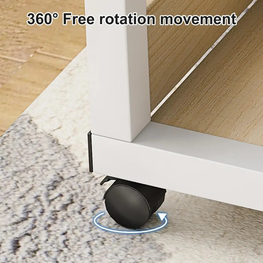 Height Adjustable Computer Desk Spacious Desktop with Casters Easy Movement Laptop Desk Table Office Supplies
