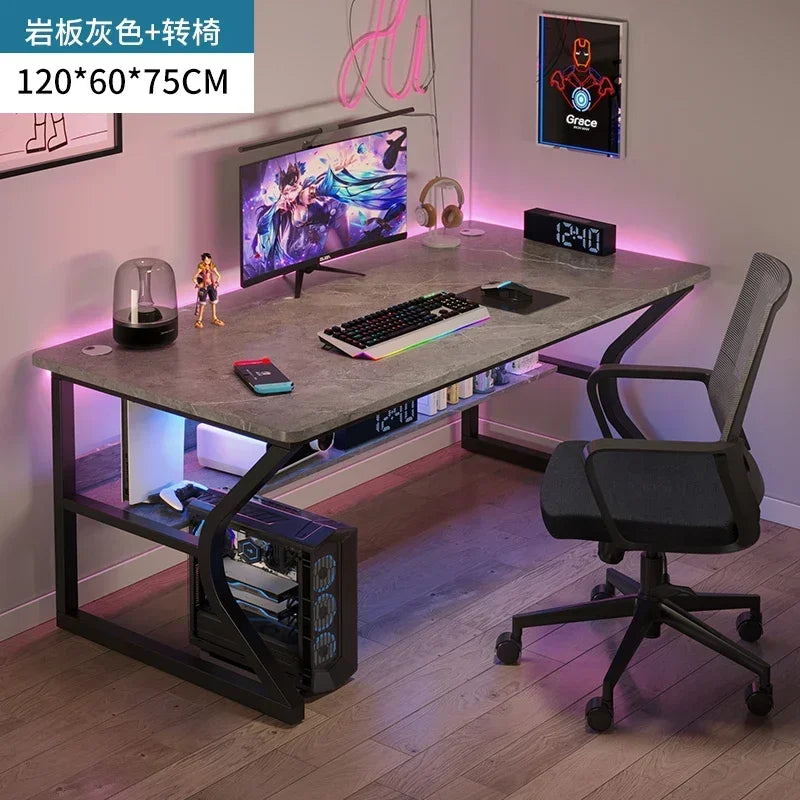 Simple Desktop Computer Desks Home Bedroom Workbench Gaming Tables Office Furniture Student Study Writing Desk and Chair Set E
