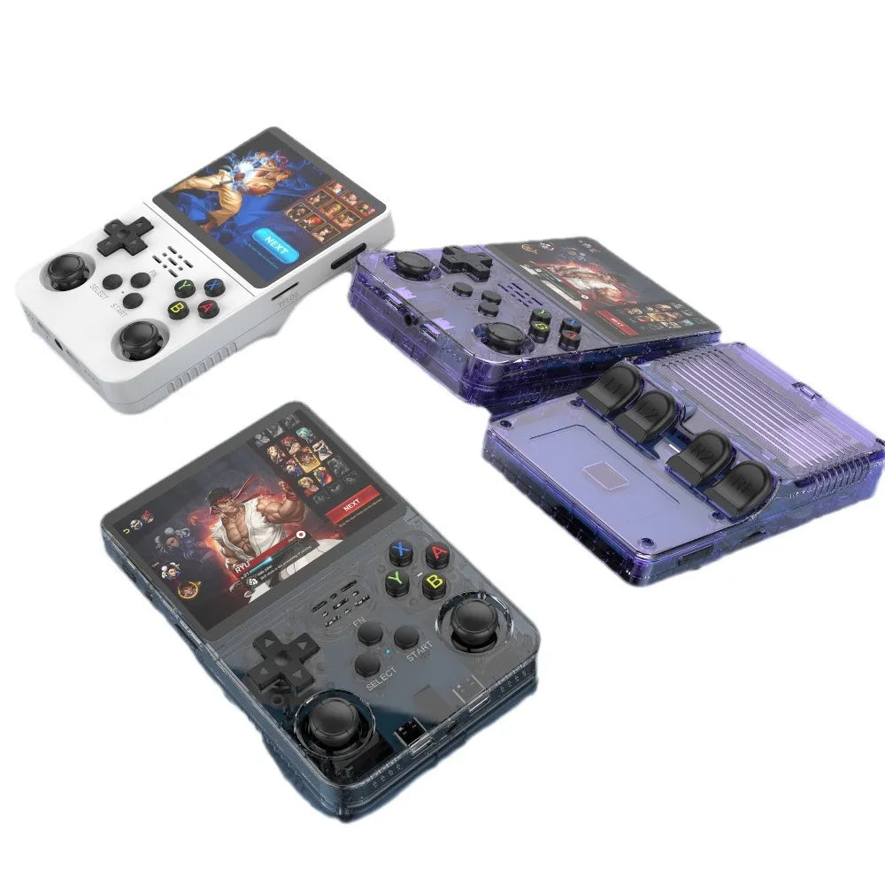Consola de videojuegos portátil Retro R36S 64GB, sistema ARKOS, pantalla IPS de 3,5 pulgadas, reproductor de vídeo portátil de
