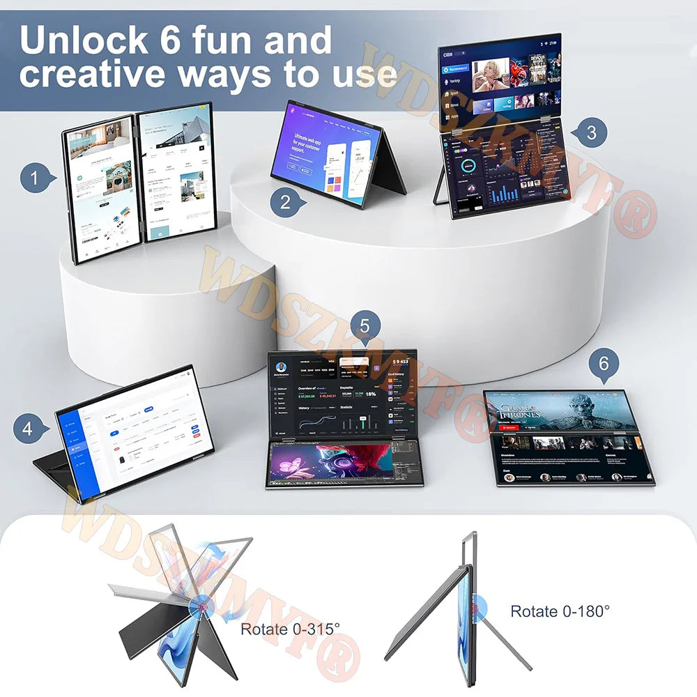 Écran Portable Double 15,6" FHD – Moniteur Empilable pour Windows, Mac, Consoles & Plus