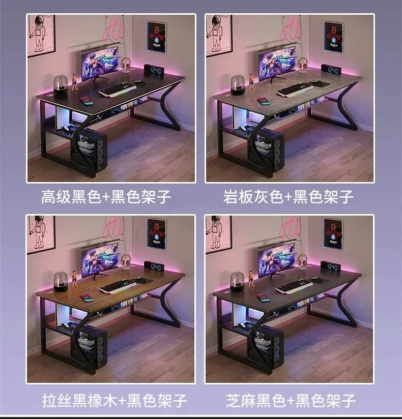 Simple Desktop Computer Desks Home Bedroom Workbench Gaming Tables Office Furniture Student Study Writing Desk and Chair Set E
