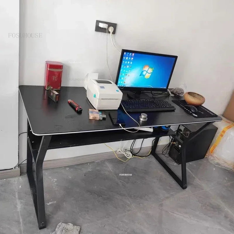 Simple Desktop Computer Desks Home Bedroom Workbench Gaming Tables Office Furniture Student Study Writing Desk and Chair Set E
