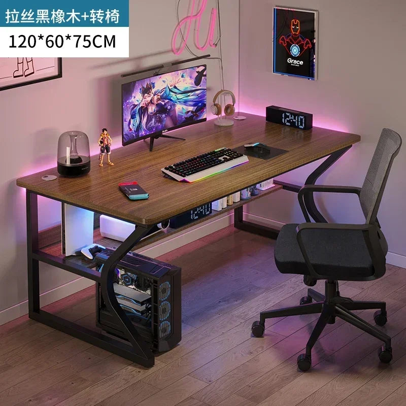Simple Desktop Computer Desks Home Bedroom Workbench Gaming Tables Office Furniture Student Study Writing Desk and Chair Set E