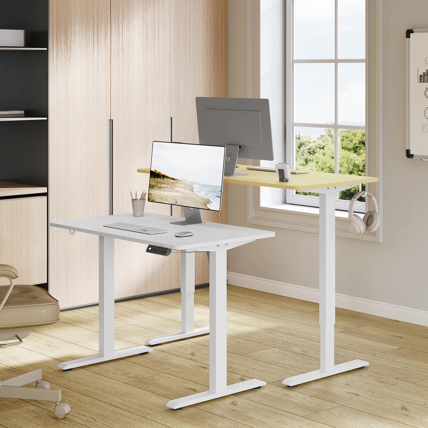 WOLTU Electric Standing Computer Desk Height Adjustable Ergonomic Work Table with USB Charging Port with Memory Control