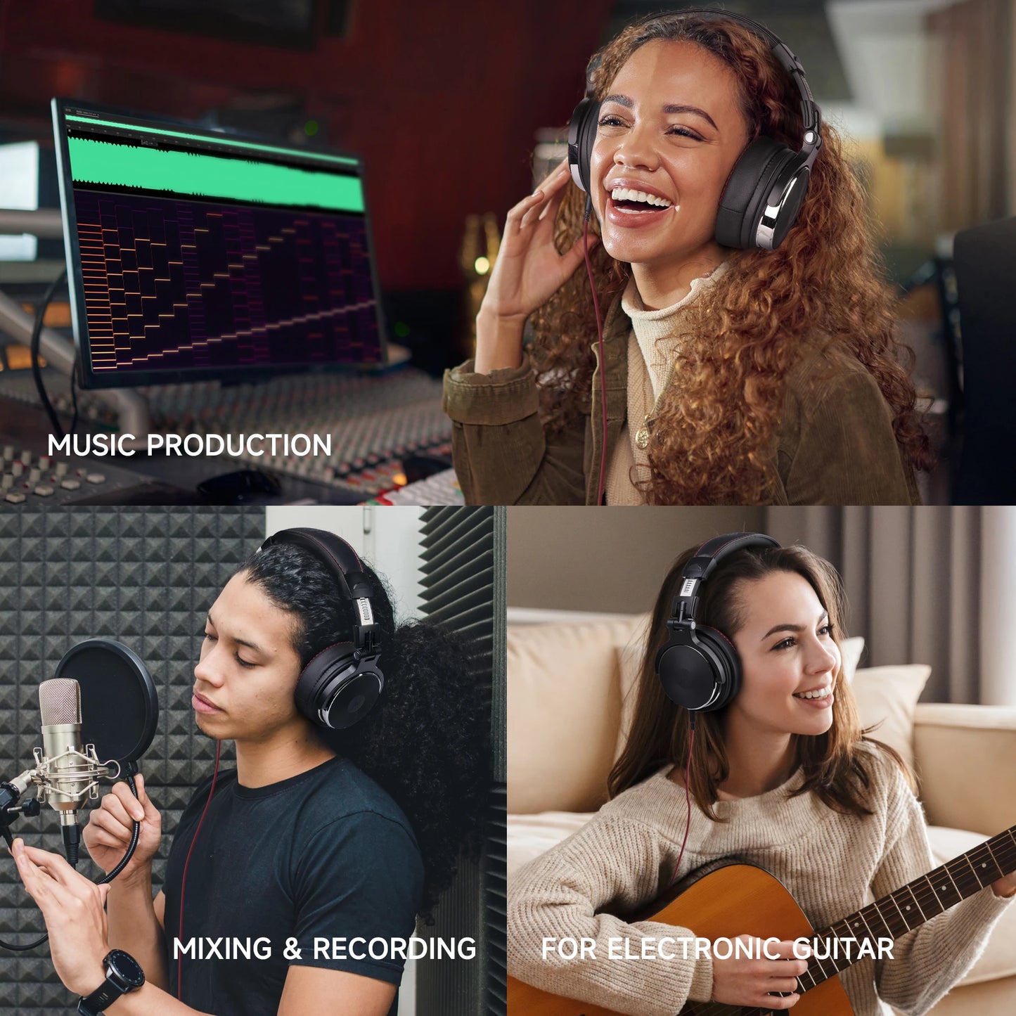 Oneodio Pro-50 Wired Headphones with Hi-Res 50mm Drivers for Studio Monitoring,Professional Music Headphone with Comfort Ear Pad
