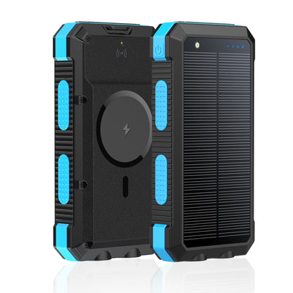 Batterie Externe Solaire Magnétique 20 000 mAh – Charge Rapide & Sans Fil Étanche