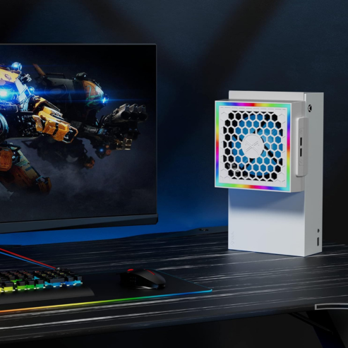 Ventilator de răcire LED reglabil pentru Xbox Series S, 3 viteze, 5V, Grafit A, cu 7 moduri de iluminare RGB, accesorii pentru jocuri