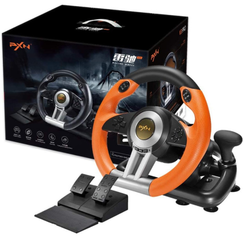PXN V3II – Volan de curse cu pedale, controler de joc cu vibrații pentru Xbox One, PC, PS3, PS4, Nintendo Switch