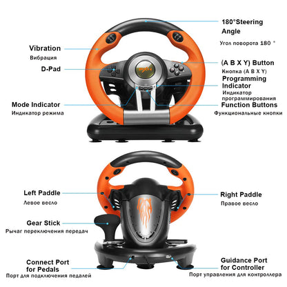 Volant de Course PXN V3 Pro avec Pédales et Shifter – Compatible PC, PS4, Xbox, Switch