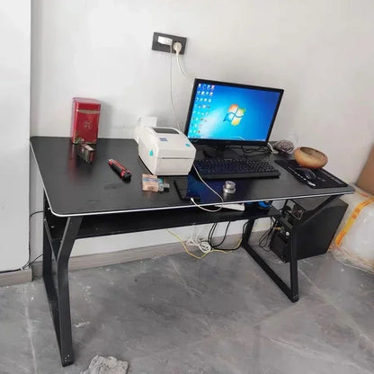 Simple Desktop Computer Desks Home Bedroom Workbench Gaming Tables Office Furniture Student Study Writing Desk and Chair Set E