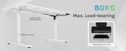 WOLTU Electric Standing Computer Desk Height Adjustable Ergonomic Work Table with USB Charging Port with Memory Control