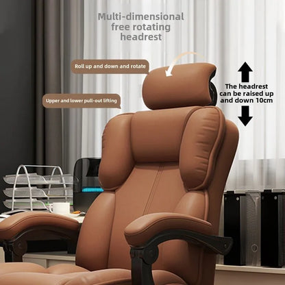 Chaise Executive Boss Ergonomique - Fauteuil Direction Repose-Pieds Café
