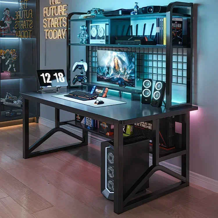 FGHGF Computer Desk and Integrated Library - The Complete Pack for your Workspace 