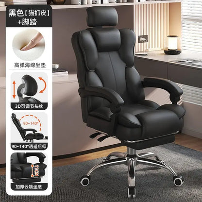 Chaise Executive Boss Ergonomique - Fauteuil Direction Repose-Pieds Café