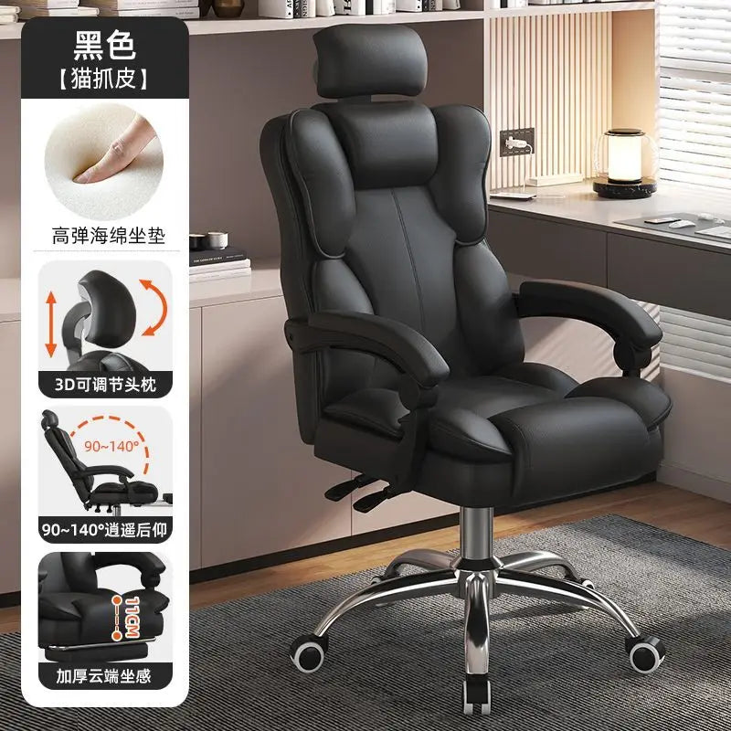 Chaise Executive Boss Ergonomique - Fauteuil Direction Repose-Pieds Café