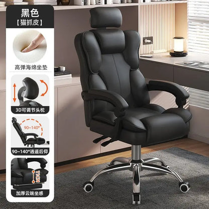 Chaise Executive Boss Ergonomique - Fauteuil Direction Repose-Pieds Café