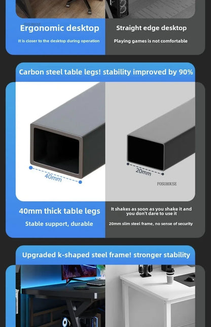 Modern Double Computer Desks Home Desktop E-sports Gaming Table Bedroom Simple Desk Student Study Tables Office Furniture EE