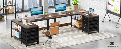Tribesigns Bureau Gamer en L avec Tiroirs et Étagères – Grand Bureau d’Angle Réversible 150 cm pour Bureau à Domicile, Informatique et Gaming