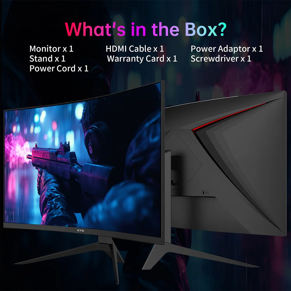 KTC 27" QHD 240Hz Curved Gaming Monitor - 1000R 1ms FreeSync