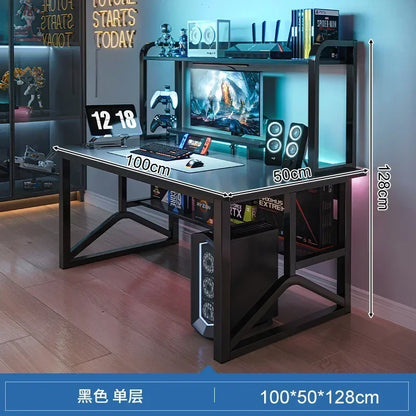 FGHGF Computer Desk and Integrated Library - The Complete Pack for your Workspace 