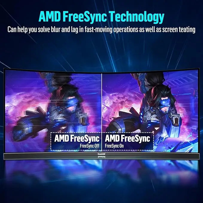 Gawfolk 34" Curved Gaming Monitor 21:9 UWQHD 165Hz - 3440x1440 1500R - VA HDR400