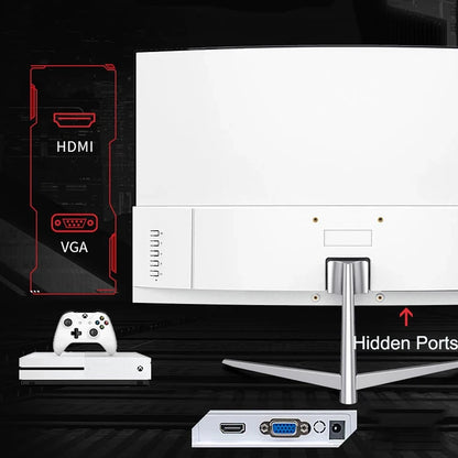 24 Inch Curved 75Hz Monitor Gaming VA FHD 1080P Computer Display 3000R HDMI/VGA DCR Eye Protect VESA 100*100 2ms Response