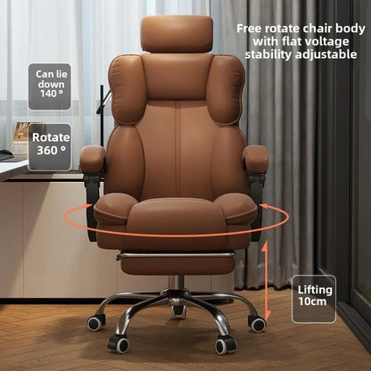 Chaise Executive Boss Ergonomique - Fauteuil Direction Repose-Pieds Café