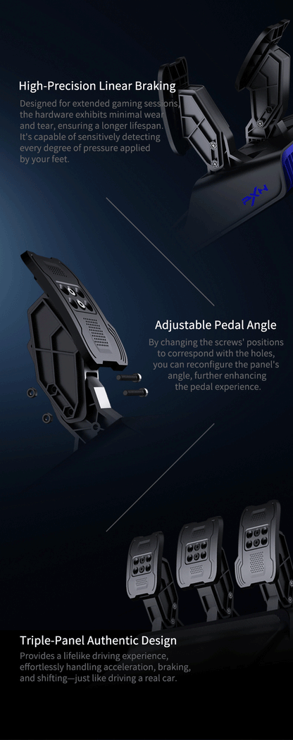 Volant de Course PXN V99 avec Retour de Force 3.2Nm + Pédales & Shifter – PC, PS4, Xbox One, Xbox Series X/S