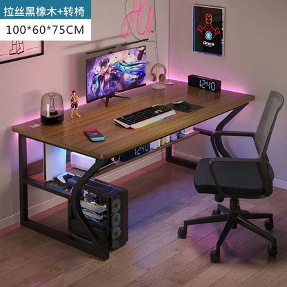 Simple Desktop Computer Desks Home Bedroom Workbench Gaming Tables Office Furniture Student Study Writing Desk and Chair Set E