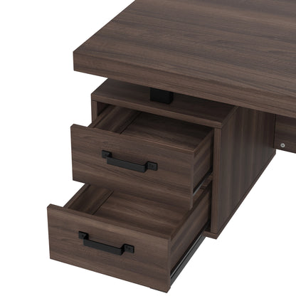 Modern Desk 135×54 cm with Silent Drawers – High-End MDF &amp; Steel 